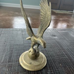 Mid 20th Century Brass Flying Eagle Statue